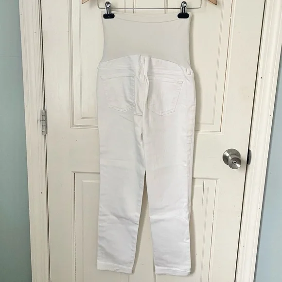 AG Adriano Goldschmied Maternity The Stilt Rollup White 27 Jeans Denim Summer - Picture 8 of 11